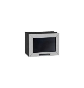 Шкаф верхний горизонтальный остекленный Глетчер, цвет: Гейнсборо Силк