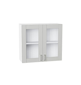 Шкаф верхний с 2-мя остекленными дверцами Лофт, цвет: Grey Silk