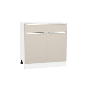 Шкаф нижний с 2-мя дверцами и ящиком Фьюжн, цвет: Cream Silk