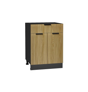 Шкаф нижний с 2-мя дверцами и ящиком Евро Лайн, цвет: Дуб песочный