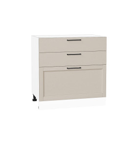 Шкаф нижний с 3-мя ящиками Сканди, цвет: Cream Silkwood