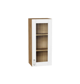 Шкаф верхний с 1-ой остекленной дверцей Лофт, цвет: White Silk