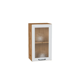 Шкаф верхний с 1-ой остекленной дверцей Ницца, цвет: Blanco