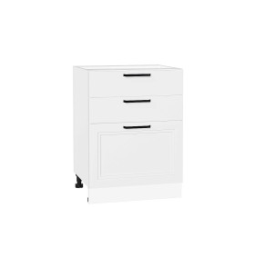 Шкаф нижний с 3-мя ящиками Нео, цвет: White Silk