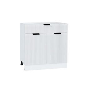 Шкаф нижний с 2-мя дверцами и ящиком Евро Лайн, цвет: Белый