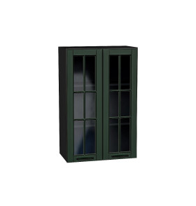Шкаф верхний с 2-мя остекленными дверцами Дублин, цвет: Special Green