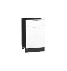 Шкаф нижний с 1-ой дверцей и ящиком Валерия-М, цвет: Белый глянец