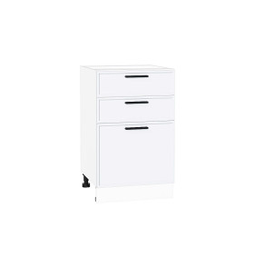 Шкаф нижний с 3-мя ящиками Фрейм, цвет: White Silk