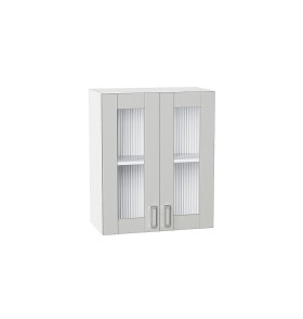 Шкаф верхний с 2-мя остекленными дверцами Лофт, цвет: Grey Silk