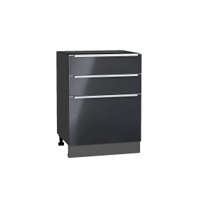 Шкаф нижний с 3-мя ящиками Фьюжн, цвет: Anthracite