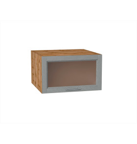 Шкаф верхний горизонтальный остекленный глубокий Сканди, цвет: Grey Softwood