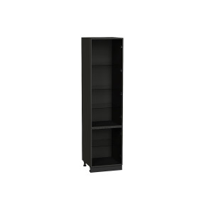 Шкаф пенал с 2-мя остекленными дверцами, цвет: Черный