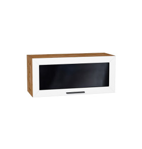 Шкаф верхний горизонтальный остекленный Глетчер, цвет: Айленд Силк