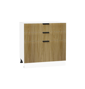 Шкаф нижний с 3-мя ящиками Евро Лайн, цвет: Дуб песочный