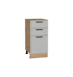 Шкаф нижний с 3-мя ящиками Фрейм, цвет: Grey Silk