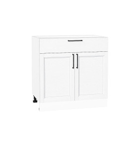 Шкаф нижний с 2-мя дверцами и ящиком Сканди, цвет: White Silkwood