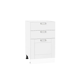 Шкаф нижний с 3-мя ящиками Лофт, цвет: White Silk