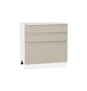 Шкаф нижний с 3-мя ящиками Фьюжн, цвет: Cream Silk