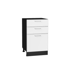 Шкаф нижний с 3-мя ящиками Квадро, цвет: Белый