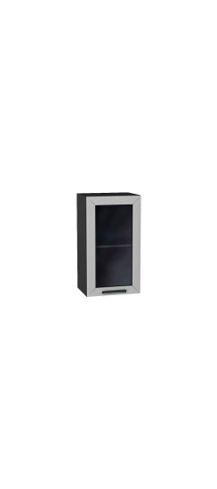 Шкаф верхний с 1-ой остекленной дверцей Глетчер, цвет: Гейнсборо Силк | Пленка ПВХ «Soft Touch»., Гейнсборо Силк