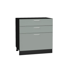 Шкаф нижний с 3-мя ящиками Квадро, цвет: Аквамарин