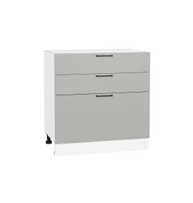 Шкаф нижний с 3-мя ящиками Флэт, цвет: Light Grey In 2S