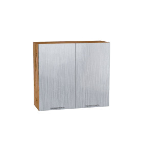 Шкаф верхний с 2-мя дверцами Валерия-М, цвет: Серый металлик дождь светлый
