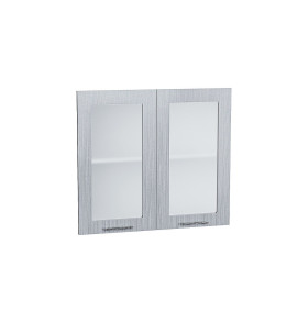 Комплект фасадов Валерия-М со стеклом для каркаса Ф-55 В800, цвет: Серый металлик дождь светлый