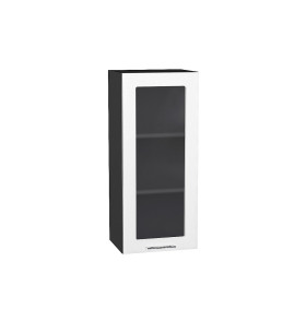 Шкаф верхний с 1-ой остекленной дверцей Валерия-М, цвет: Белый металлик