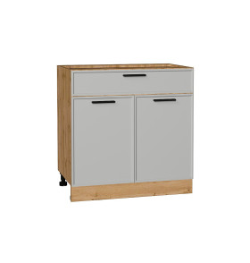 Шкаф нижний с 2-мя дверцами и ящиком Фрейм, цвет: Grey Silk