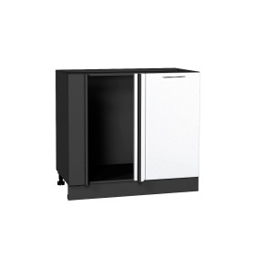 Шкаф нижний угловой Валерия-М, цвет: Белый металлик