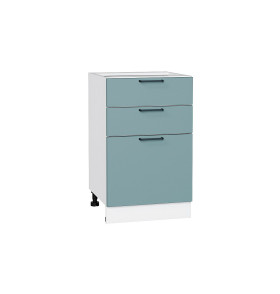 Шкаф нижний с 3-мя ящиками Флэт, цвет: Grey-green In 2S