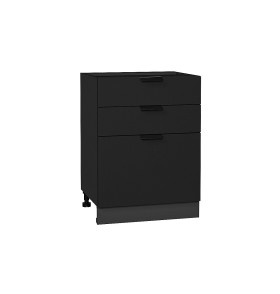 Шкаф нижний с 3-мя ящиками Евро, цвет: Антрацит