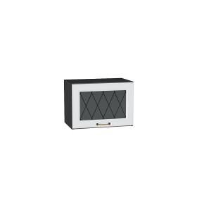 Шкаф верхний горизонтальный остекленный Ницца, цвет: Белый