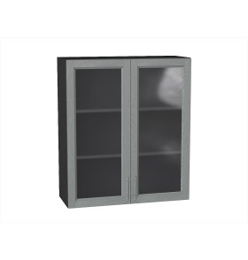 Шкаф верхний с 2-мя остекленными дверцами Сканди, цвет: Grey Softwood