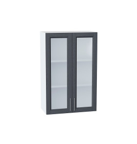 Шкаф верхний с 2-мя остекленными дверцами Сканди, цвет: Graphite Softwood