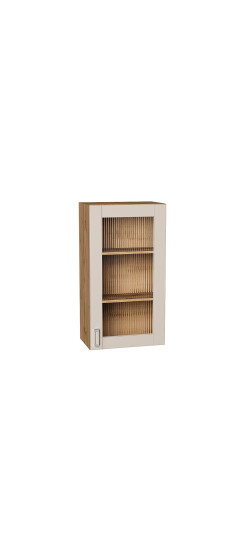 Шкаф верхний с 1-ой остекленной дверцей Лофт, цвет: Cream Silk | ПЭТ, Cream Silk