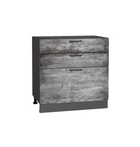 Шкаф нижний с 3-мя ящиками Флэт, цвет: Temple Stone 2S