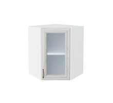 Шкаф верхний угловой остекленный Шале, цвет: White Dreamline