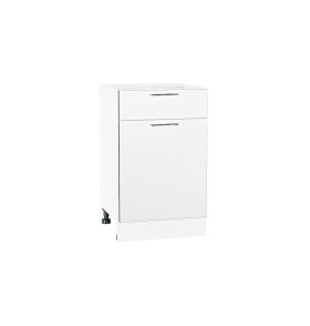 Шкаф нижний с 1-ой дверцей и ящиком Валерия-М, цвет: Белый металлик