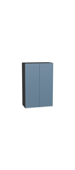Шкаф верхний с 2-мя дверцами Фьюжн, цвет: Silky Blue | ПЭТ, Silky Blue