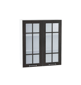 Шкаф верхний с 2-мя остекленными дверцами Прага, цвет: Венге премиум