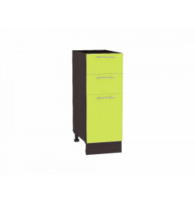 Шкаф нижний с 3-мя ящиками Валерия-М, цвет: Лайм глянец
