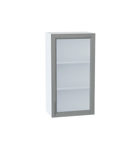 Шкаф верхний с 1-ой остекленной дверцей Сканди, цвет: Grey Softwood
