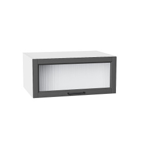 Шкаф верхний горизонтальный остекленный глубокий Сканди, цвет: Stormy Silkwood