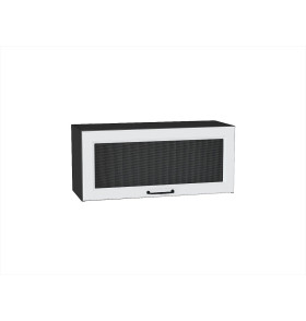 Шкаф верхний горизонтальный остекленный Ницца, цвет: Blanco