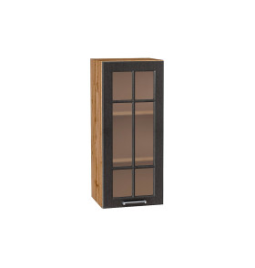 Шкаф верхний с 1-ой остекленной дверцей Прага, цвет: Венге премиум