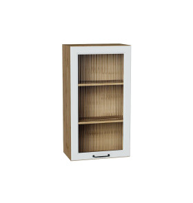 Шкаф верхний с 1-ой остекленной дверцей Ницца, цвет: Blanco