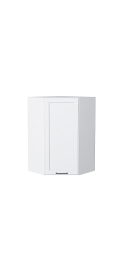 Шкаф верхний угловой Барселона, цвет: Белый | Пленка ПВХ., Белый