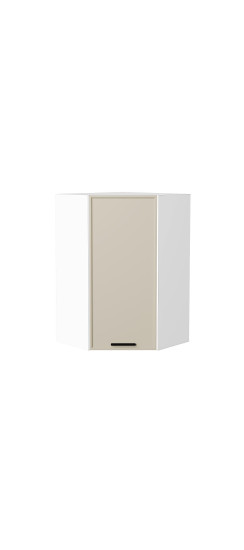 Шкаф верхний угловой Фрейм, цвет: Cream Silk | ПЭТ, Cream Silk